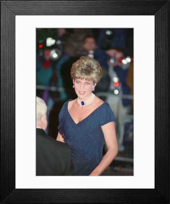 Framed Print : HRH The Princess of Wales, Princess Diana, arrives for the premiere of The Prince of Framed Print : HRH The Princess of Wales, Princess Diana, arrives for the premiere of The Prince of