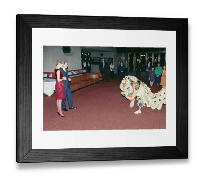 Framed Print : HRH The Princess of Wales, Princess Diana meets the cast of The Hong Kong Gala Framed Print : HRH The Princess of Wales, Princess Diana meets the cast of The Hong Kong Gala