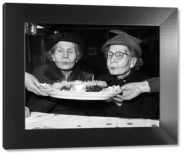 The birthday party for 90-year-old twins Elizabeth (in glasses