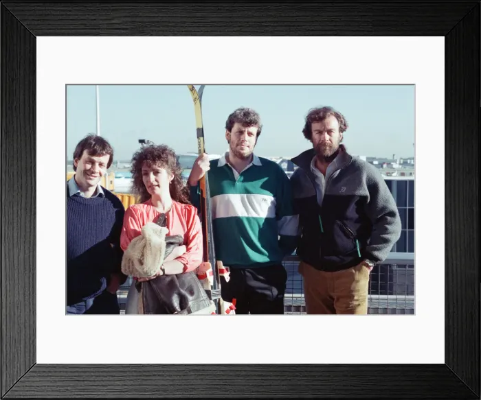 Framed Print : Explorer Sir Ranulph Fiennes and his team mates Dr Mike Stroud