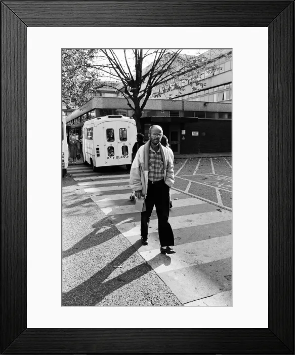 Framed Print : Actor Douglas Lambert who has been diagnosed with AIDS leaving St Stephens Hospital