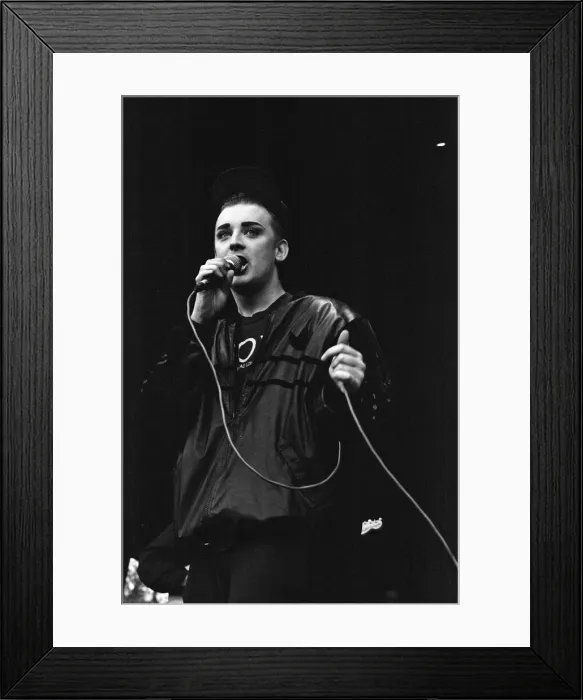 Framed Print : Stop the Clause Gay rights demonstration. Boy George. 30th April 1988 Framed Print : Stop the Clause Gay rights demonstration. Boy George. 30th April 1988