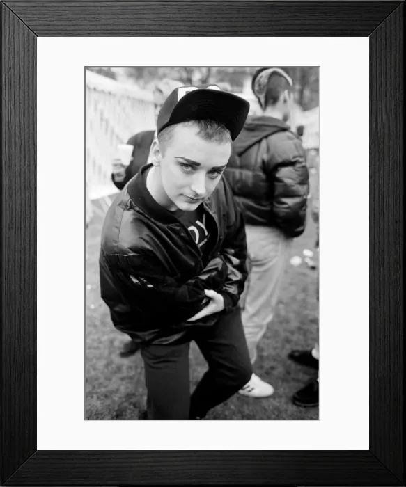 Framed Print : Stop the Clause Gay rights demonstration. Boy George. 30th April 1988 Framed Print : Stop the Clause Gay rights demonstration. Boy George. 30th April 1988