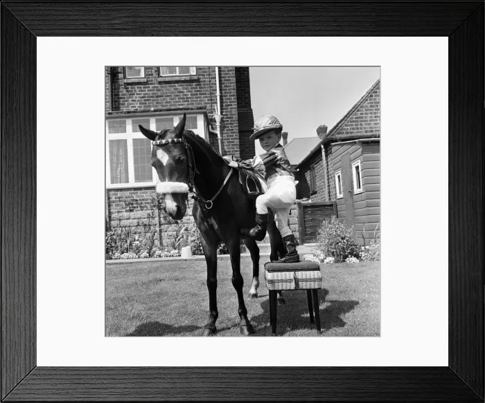 Framed Print : Nicholas Connorton, 4-year-old son of jockey Brian Connorton Framed Print : Nicholas Connorton, 4-year-old son of jockey Brian Connorton