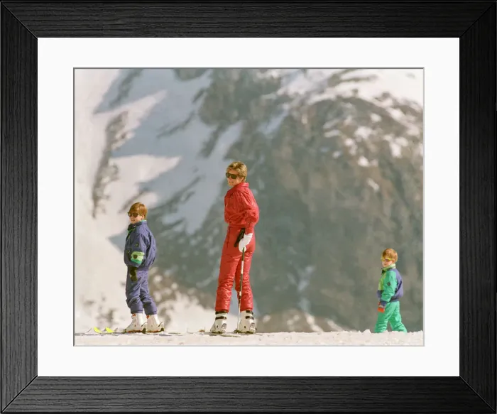 Framed Print : HRH The Princess of Wales, Princess Diana, and her sons William Framed Print : HRH The Princess of Wales, Princess Diana, and her sons William