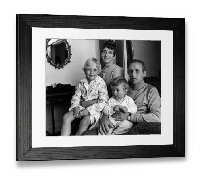 Framed Print : Footballer Alex Young relaxing at his home with his wife Nancy