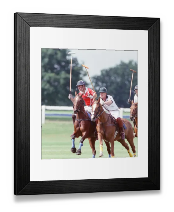 Framed Print : Prince Charles (Red shirt wearing number 3) was locked in a fierce battle with Princess