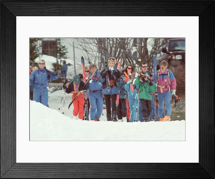 Framed Print : HRH The Princess of Wales, Princess Diana, on he ski holiday to Lech, Austria