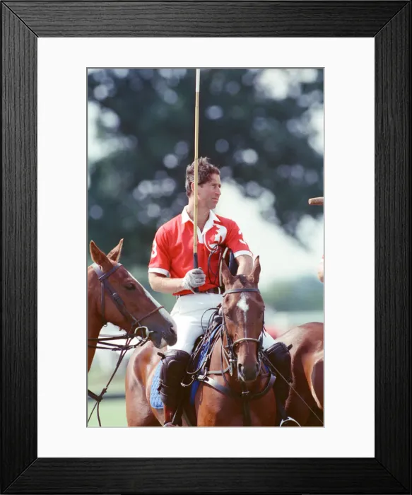 Framed Print : Prince Charles (wearing number 3) was locked in a fierce battle with Princess Diana