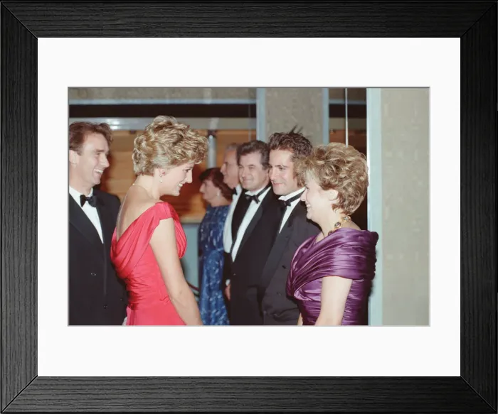 Framed Print : HRH The Princess of Wales, Princess Diana, at Odeon Cinema in London to attend