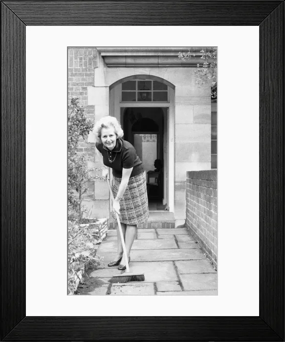 Framed Print : A clean sweep for Mrs Thatcher. 2nd February 1975. Mrs Margaret Thatcher Framed Print : A clean sweep for Mrs Thatcher. 2nd February 1975. Mrs Margaret Thatcher