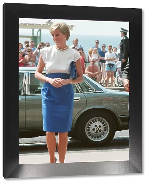 Princess Diana, HRH The Princess of Wales, visits Brighton in East Sussex