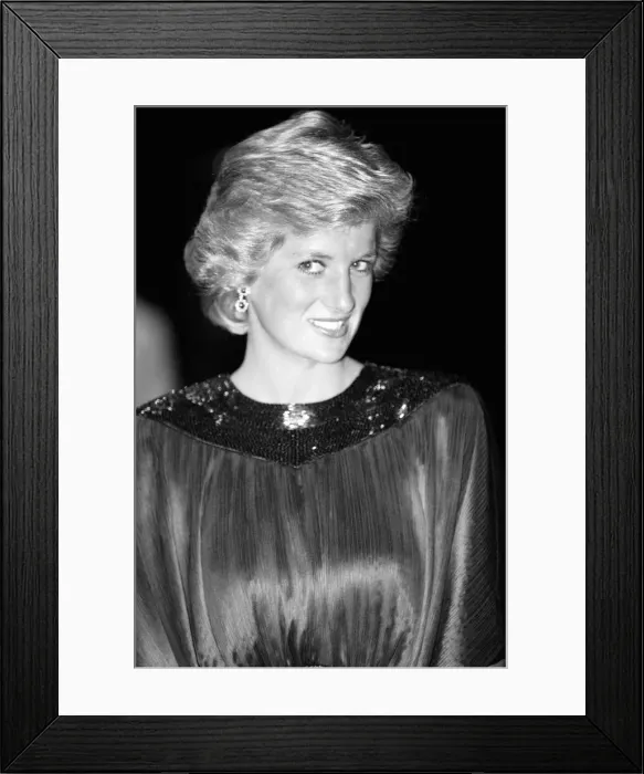 Framed Print : HRH The Princess of Wales, Princess Diana, attends the First Night of the English Framed Print : HRH The Princess of Wales, Princess Diana, attends the First Night of the English