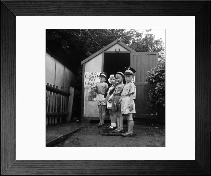 Framed Print : David Kilgour, aged 8, who wants to be a soldier seen at his home in Mochdre, Colwyn Bay