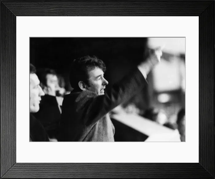 Framed Print : Nottingham Forest manager Brian Clough shouting out instructions during match early in Framed Print : Nottingham Forest manager Brian Clough shouting out instructions during match early in