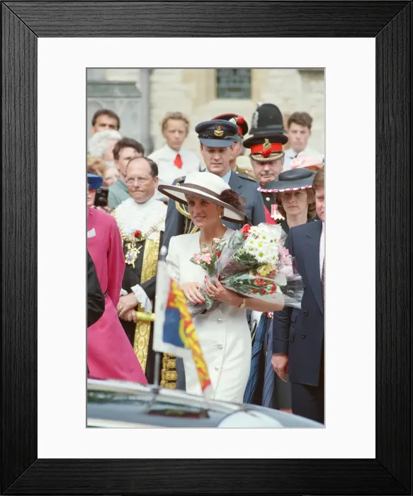 Framed Print : HRH The Princess of Wales, Princess Diana, at Portsmouth for a ceremony celebrating Framed Print : HRH The Princess of Wales, Princess Diana, at Portsmouth for a ceremony celebrating