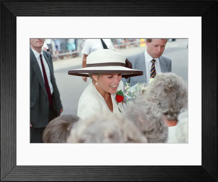 Framed Print : HRH The Princess of Wales, Princess Diana, at Portsmouth for a ceremony celebrating Framed Print : HRH The Princess of Wales, Princess Diana, at Portsmouth for a ceremony celebrating