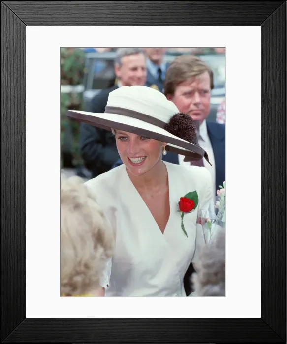 Framed Print : HRH The Princess of Wales, Princess Diana, at Portsmouth for a ceremony celebrating