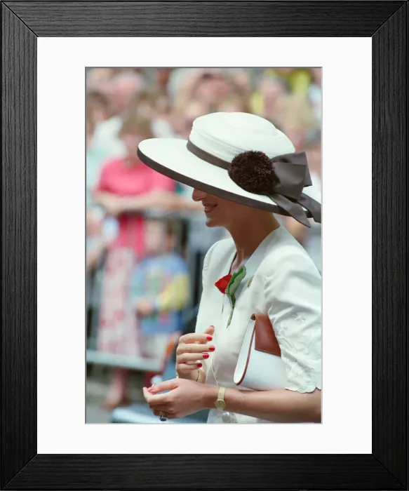Framed Print : HRH The Princess of Wales, Princess Diana, at Portsmouth for a ceremony celebrating