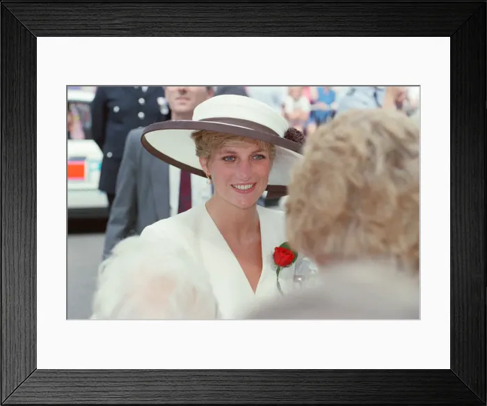 Framed Print : HRH The Princess of Wales, Princess Diana, at Portsmouth for a ceremony celebrating Framed Print : HRH The Princess of Wales, Princess Diana, at Portsmouth for a ceremony celebrating