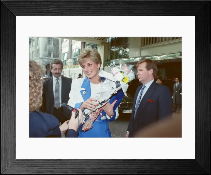 Framed Print : HRH The Princess of Wales, Princess Diana, arrives at The Savoy Hotel in London on her