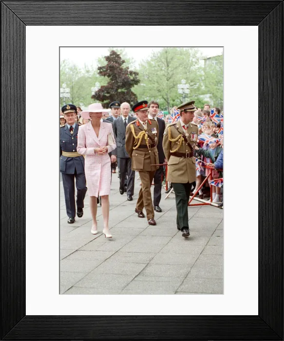 Framed Print : HRH The Princess of Wales, Princess Diana, and HRH The Prince of Wales visit Munster in Framed Print : HRH The Princess of Wales, Princess Diana, and HRH The Prince of Wales visit Munster in