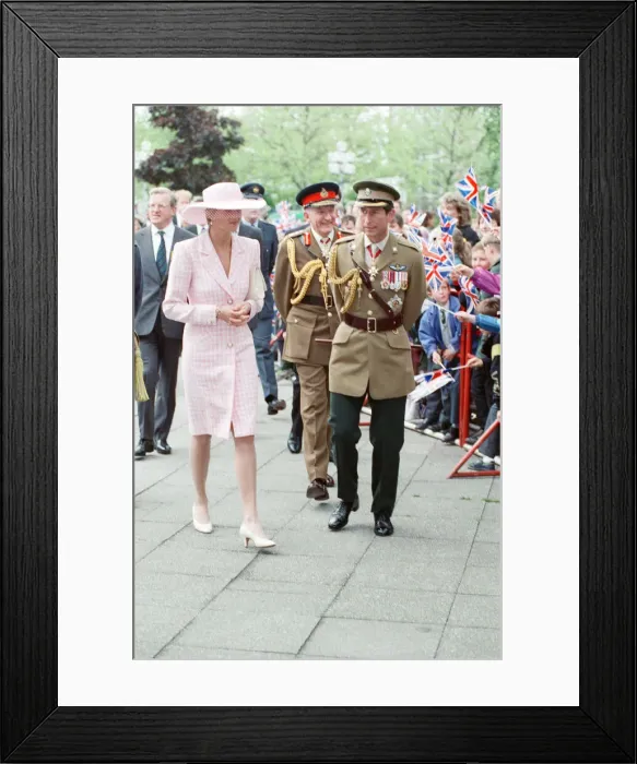 Framed Print : HRH The Princess of Wales, Princess Diana, and HRH The Prince of Wales visit Munster in Framed Print : HRH The Princess of Wales, Princess Diana, and HRH The Prince of Wales visit Munster in