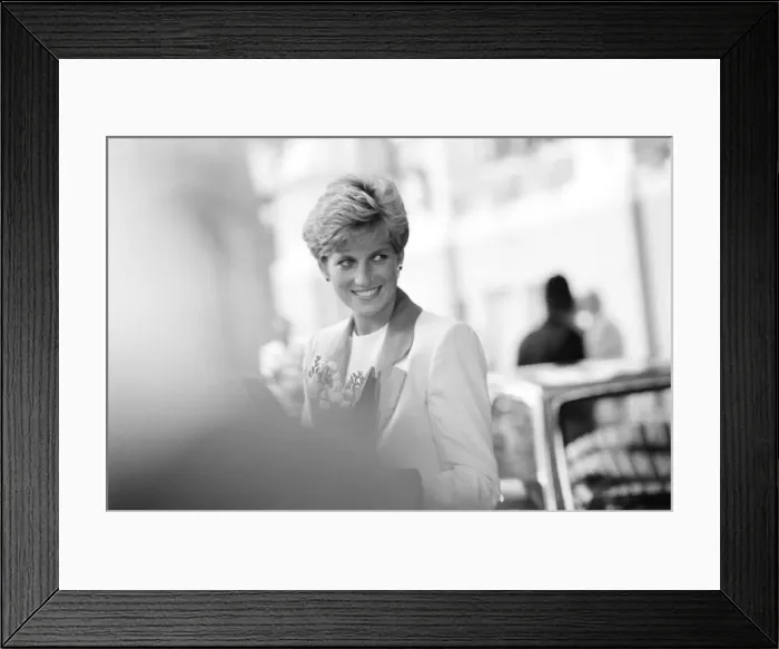 Framed Print : HRH The Princess of Wales, Princess Diana, arrives at The Savoy Hotel in London on her Framed Print : HRH The Princess of Wales, Princess Diana, arrives at The Savoy Hotel in London on her