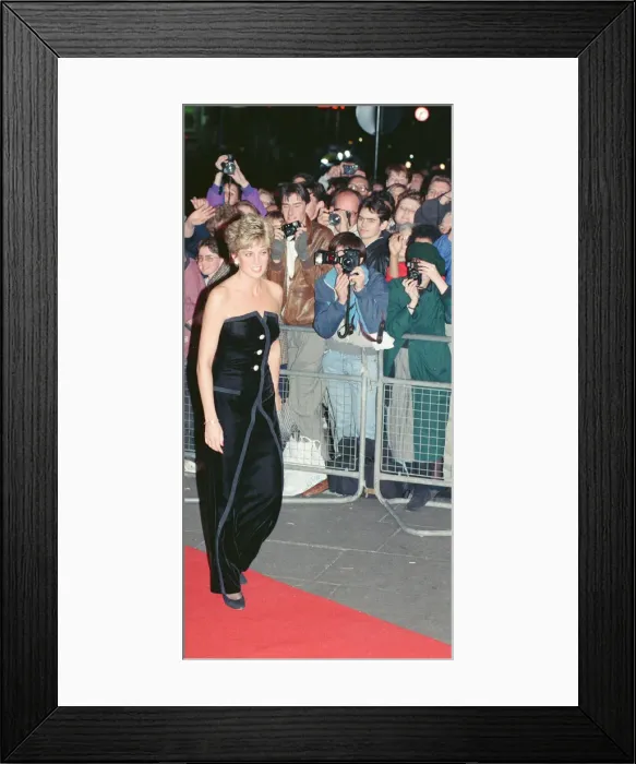 Framed Print : HRH The Princess of Wales, Princess Diana, arrives for the film premiere of Rambling Rose Framed Print : HRH The Princess of Wales, Princess Diana, arrives for the film premiere of Rambling Rose
