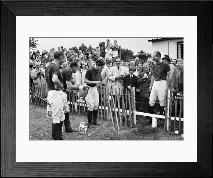 Framed Print : Prince Philip, his son Prince Charles and their polo team Windsor win the Junior County Framed Print : Prince Philip, his son Prince Charles and their polo team Windsor win the Junior County