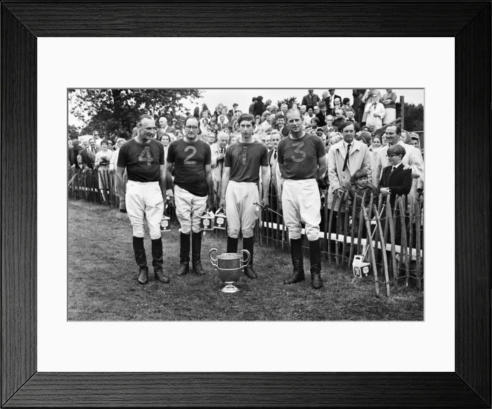 Framed Print : Prince Philip, his son Prince Charles and their polo team Windsor win the Junior County Framed Print : Prince Philip, his son Prince Charles and their polo team Windsor win the Junior County