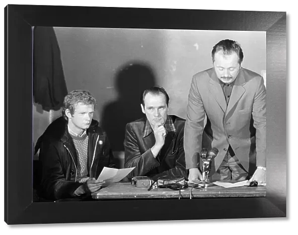 IRA Provisionals press conference. Left to right, Martin McGuinness