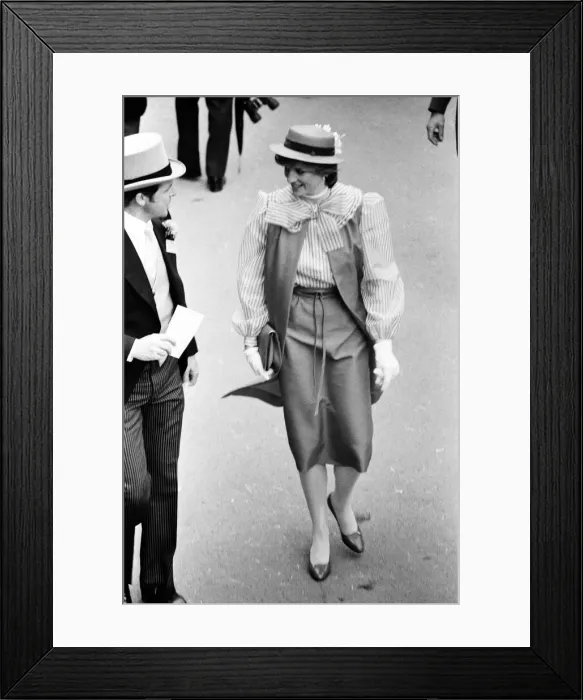 Framed Print : Lady Diana Spencer, centre, enjoys the day with some friends on the last day of Royal Framed Print : Lady Diana Spencer, centre, enjoys the day with some friends on the last day of Royal