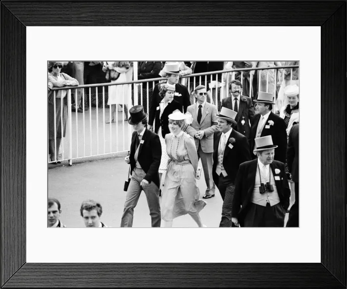 Framed Print : Lady Diana Spencer, centre, enjoys the day with some friends on the last day of Royal Framed Print : Lady Diana Spencer, centre, enjoys the day with some friends on the last day of Royal