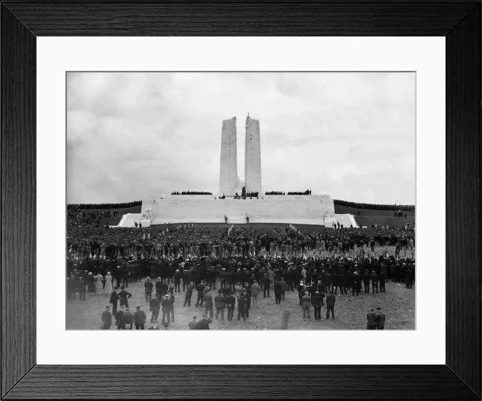 Framed Print : Veterans and royalty gather on Hill 145 for the dedication of the Canadian War Memorial Framed Print : Veterans and royalty gather on Hill 145 for the dedication of the Canadian War Memorial
