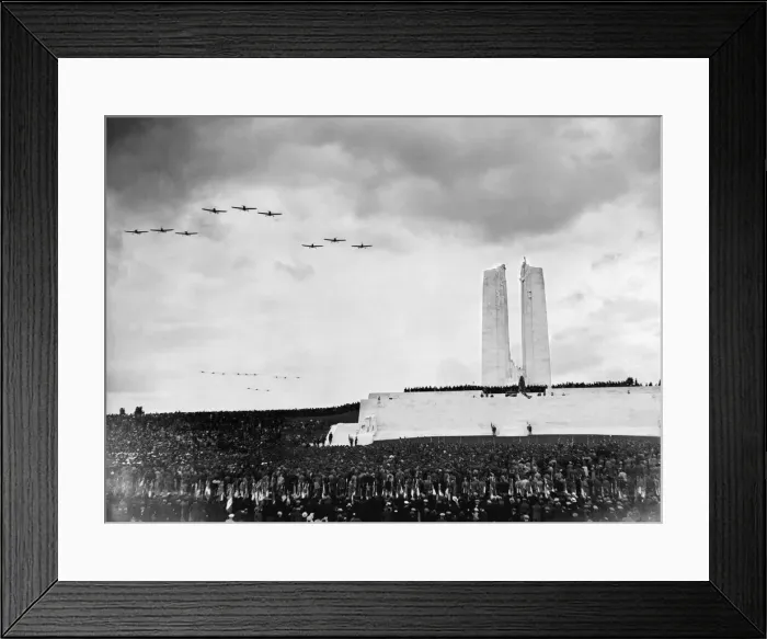 Framed Print : Aircraft of the Royal Air Force and French Air Force dip their wings in salute as they Framed Print : Aircraft of the Royal Air Force and French Air Force dip their wings in salute as they
