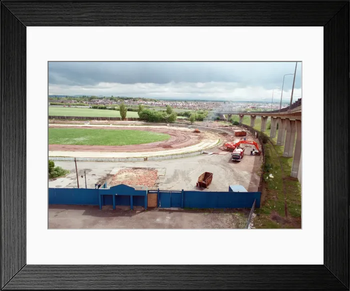 Framed Print : Cleveland Park, Middlesbrough, which is being demolished. 8th May 1997 Framed Print : Cleveland Park, Middlesbrough, which is being demolished. 8th May 1997