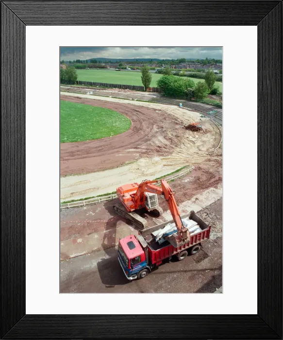 Framed Print : Cleveland Park, Middlesbrough, which is being demolished. 8th May 1997 Framed Print : Cleveland Park, Middlesbrough, which is being demolished. 8th May 1997