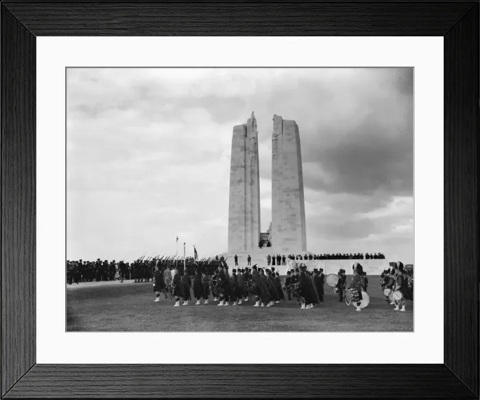 Framed Print : The 1st Canadian Army Massed Pipes and Drums at the dedication of the Canadian War Framed Print : The 1st Canadian Army Massed Pipes and Drums at the dedication of the Canadian War