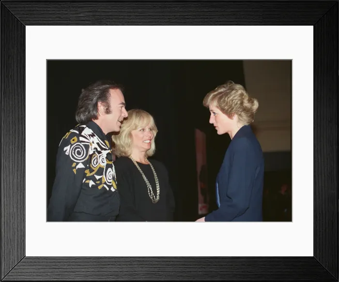 Framed Print : HRH The Princess of Wales, Princess Diana, greets American singer Neil Diamond Framed Print : HRH The Princess of Wales, Princess Diana, greets American singer Neil Diamond