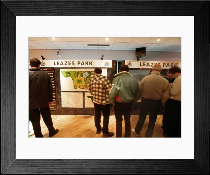 Framed Print : Plans for Newcastle united stadium at Leazes park unveiled to the public for the first Framed Print : Plans for Newcastle united stadium at Leazes park unveiled to the public for the first