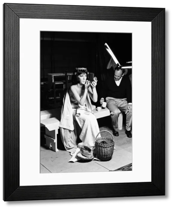 Framed Print : Amanda Barrie on the set of Carry on Cleo'at Pinewood Studios Framed Print : Amanda Barrie on the set of Carry on Cleo'at Pinewood Studios