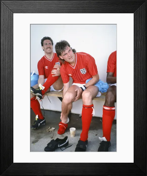 Framed Print : England football team participate in a warm up match against a US Air Force team Framed Print : England football team participate in a warm up match against a US Air Force team