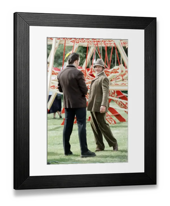 Framed Print : David Jason playing the role of Pop Larkin during the filming of