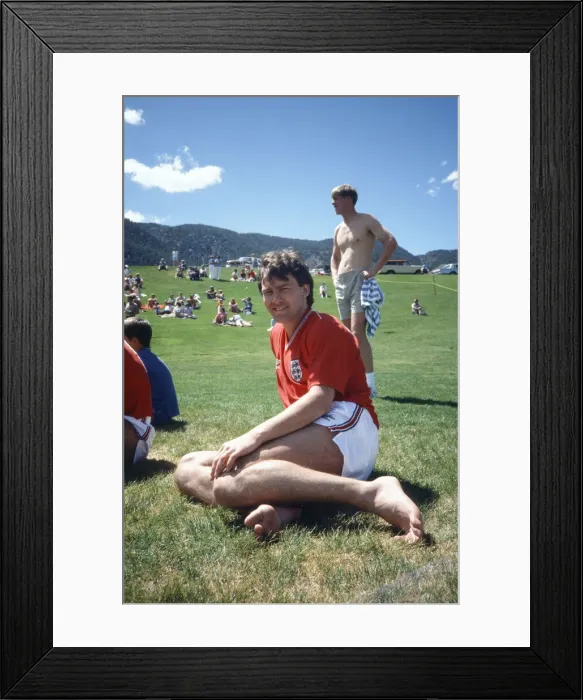 Framed Print : England football team participate in a warm up match against a US Air Force team Framed Print : England football team participate in a warm up match against a US Air Force team