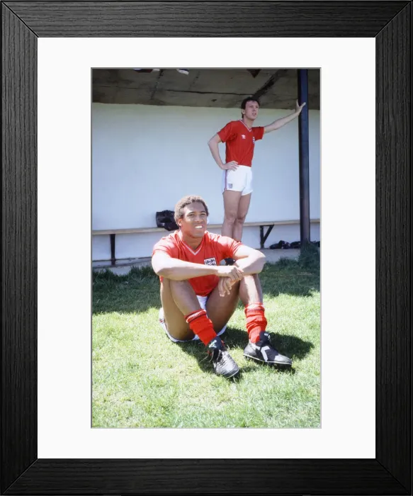 Framed Print : England football team participate in a warm up match against a US Air Force team Framed Print : England football team participate in a warm up match against a US Air Force team