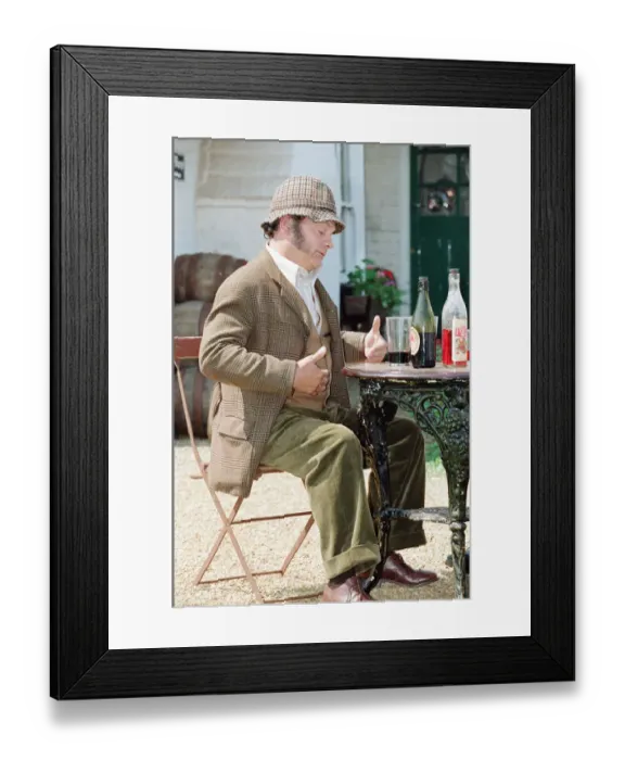 Framed Print : David Jason playing the role of Pop Larkin during the filming of