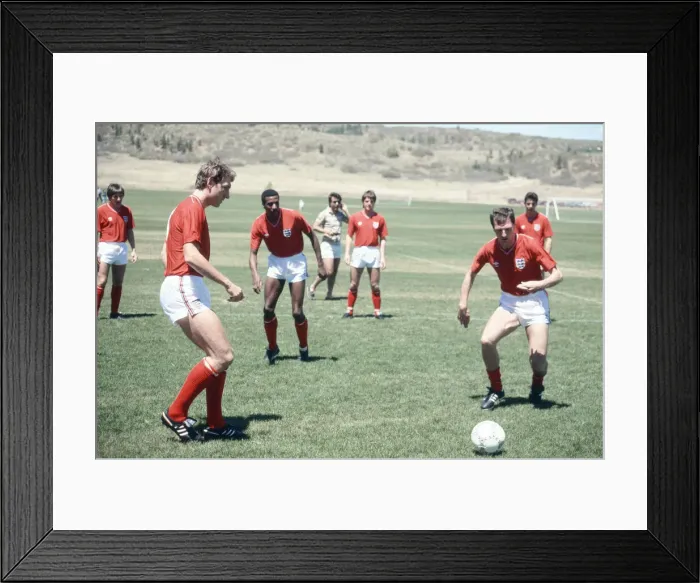 Framed Print : England football team attend a training session in Colorado Springs
