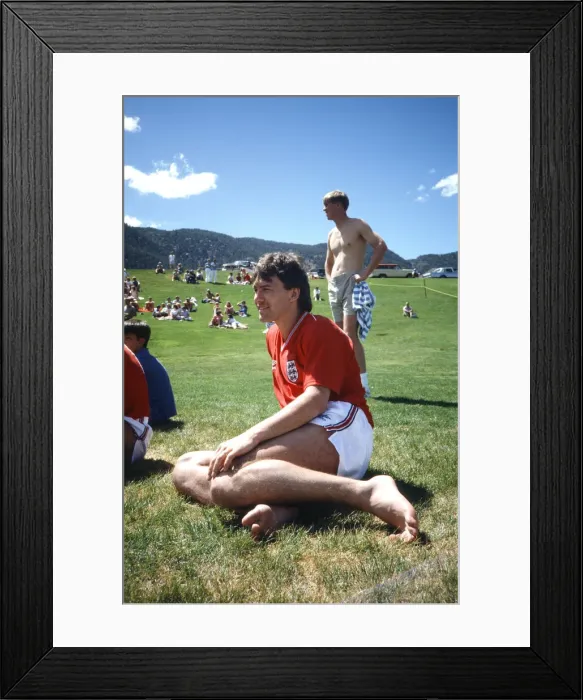 Framed Print : England football team participate in a warm up match against a US Air Force team Framed Print : England football team participate in a warm up match against a US Air Force team