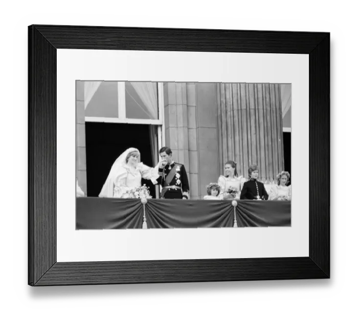 Framed Print : Prince Charles kissed the hand of his bride, Lady Diana Spencer